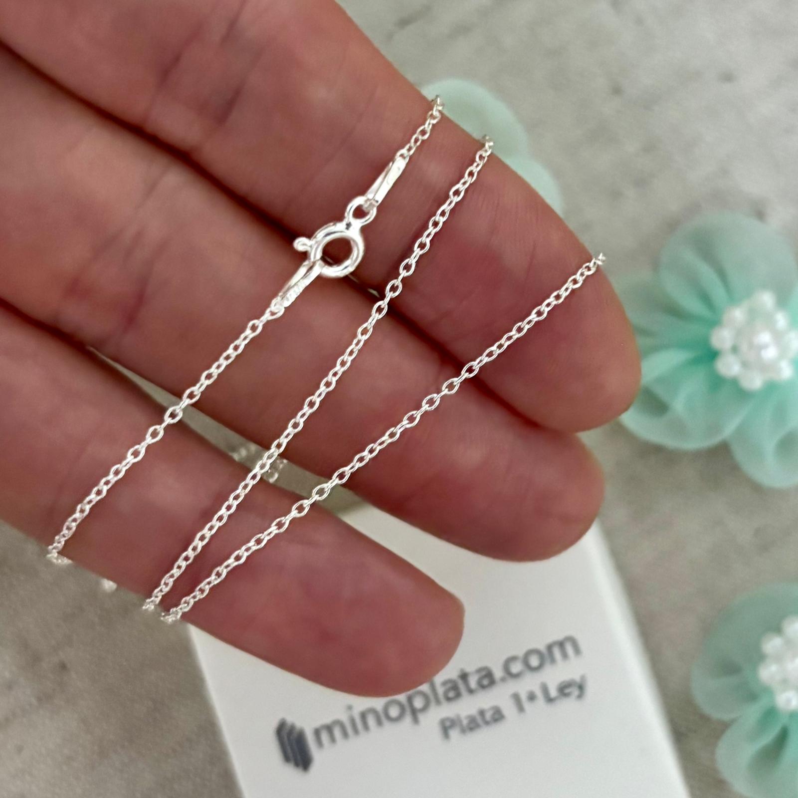 Cadena forzada fina 45cm de Plata de ley 925 4