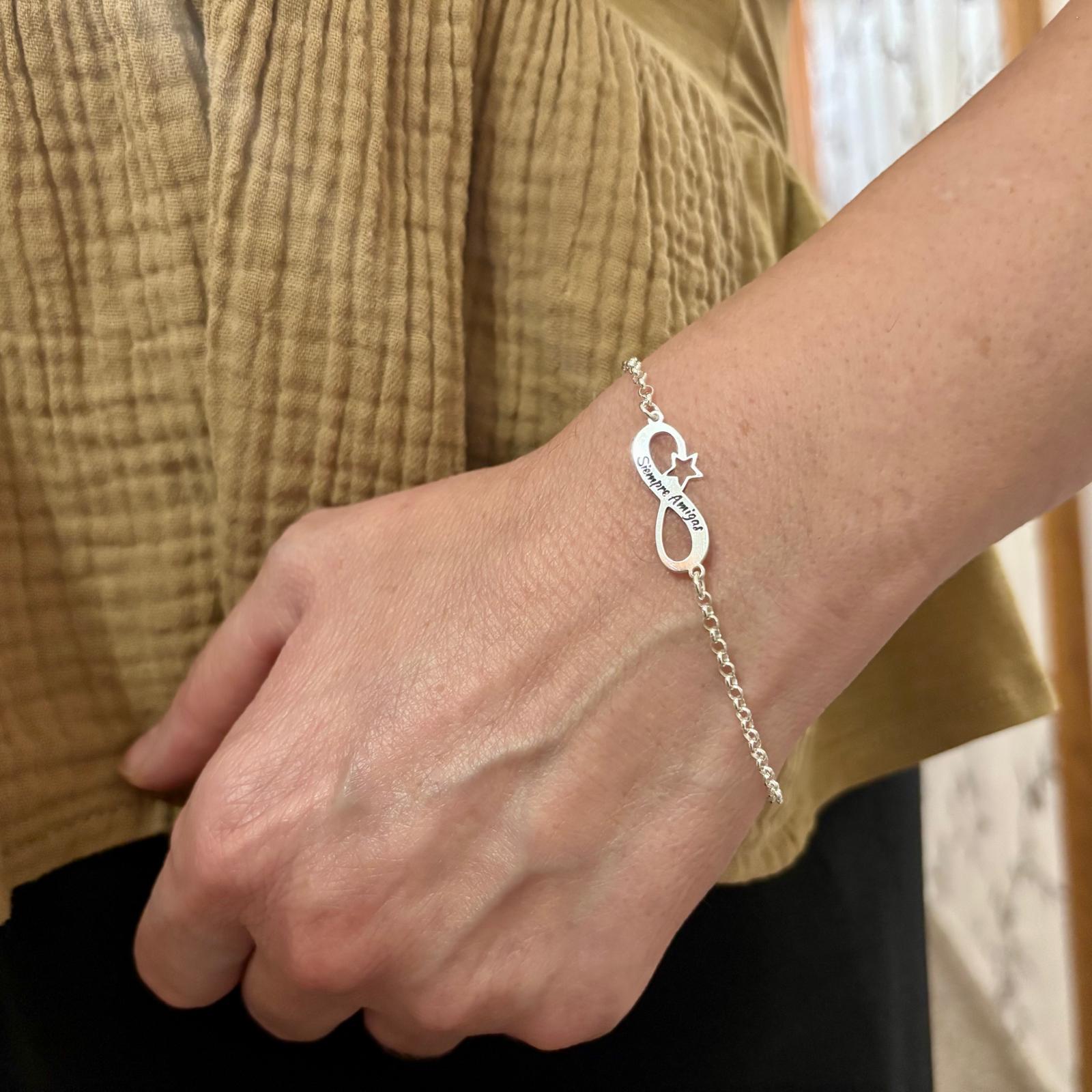 Pulsera infinito estrella calada Siempre Amigas de Plata de ley 925 3