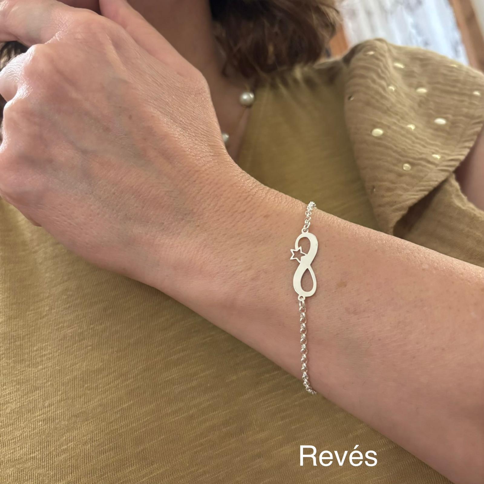 Pulsera infinito estrella calada Siempre Amigas de Plata de ley 925 4