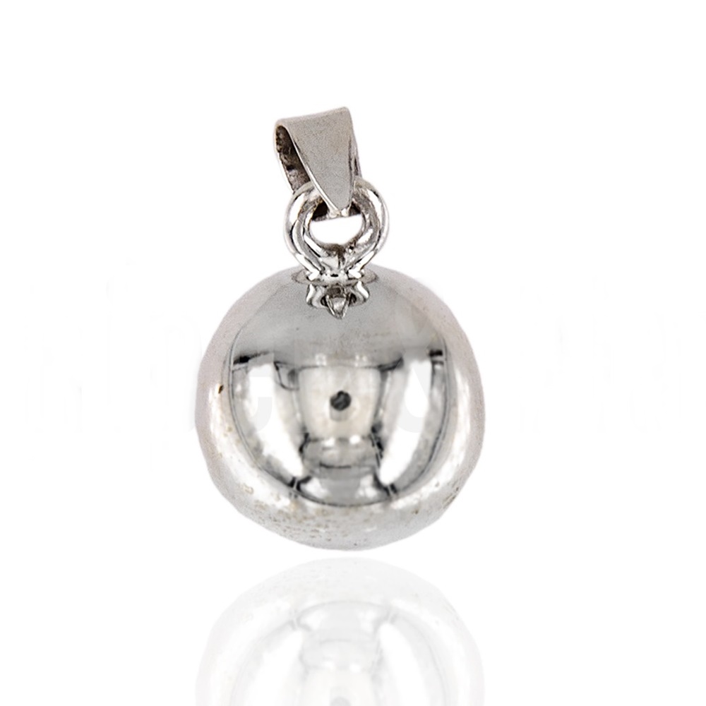 Llamador de ángeles bola lisa 14mm de Plata de ley 925
