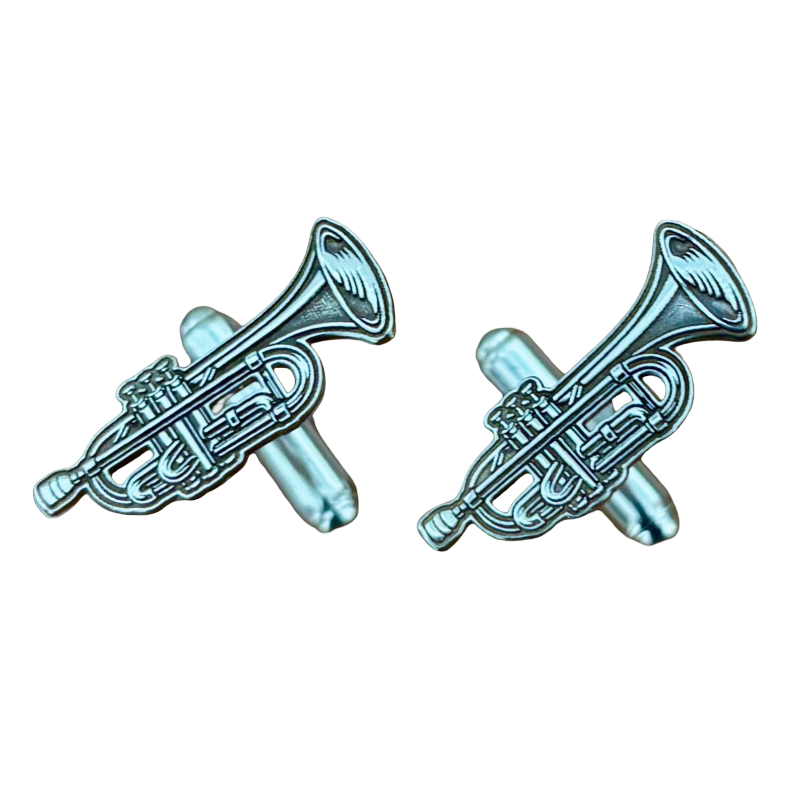 Gemelos de camisa personalizados con instrumentos musicales de Plata de ley 925
