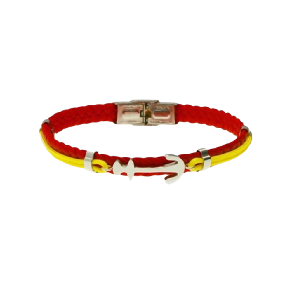 Pulsera España trenzada con ancla de Acero inoxidable