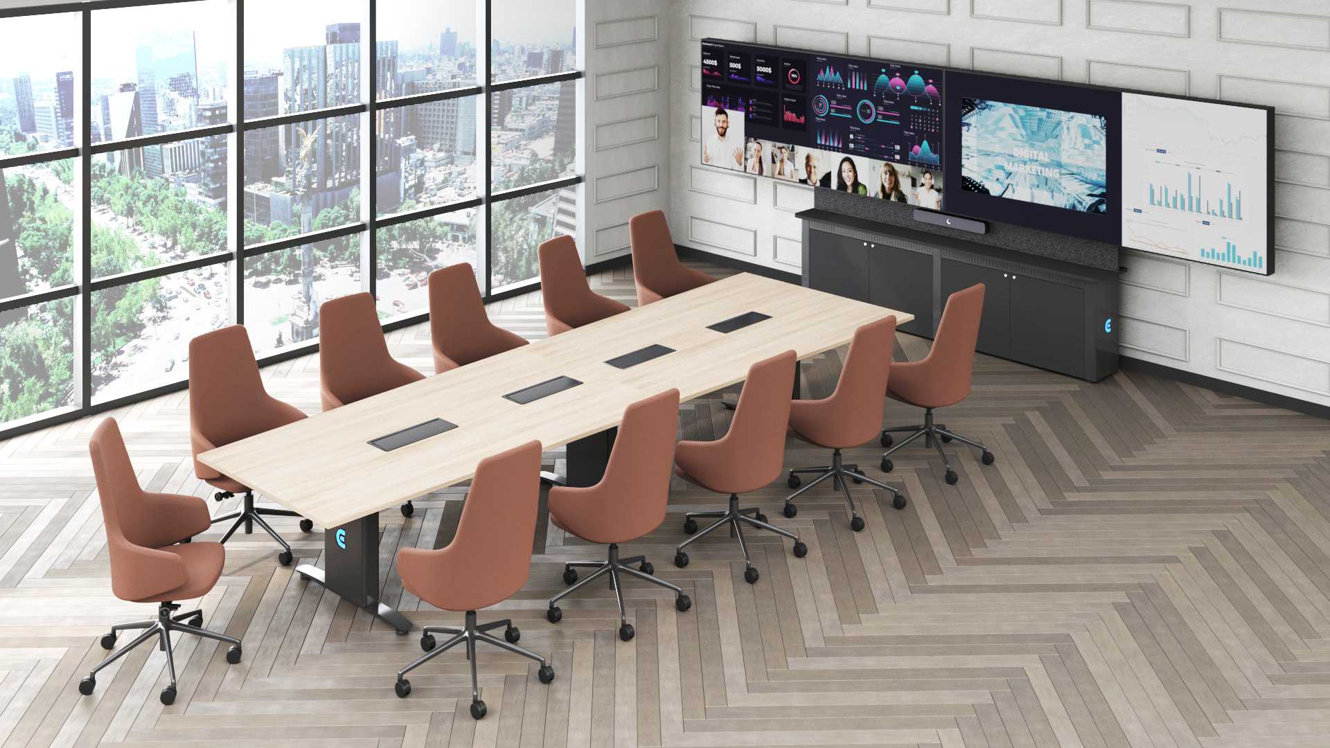 Straight Executive Videoconference Desk