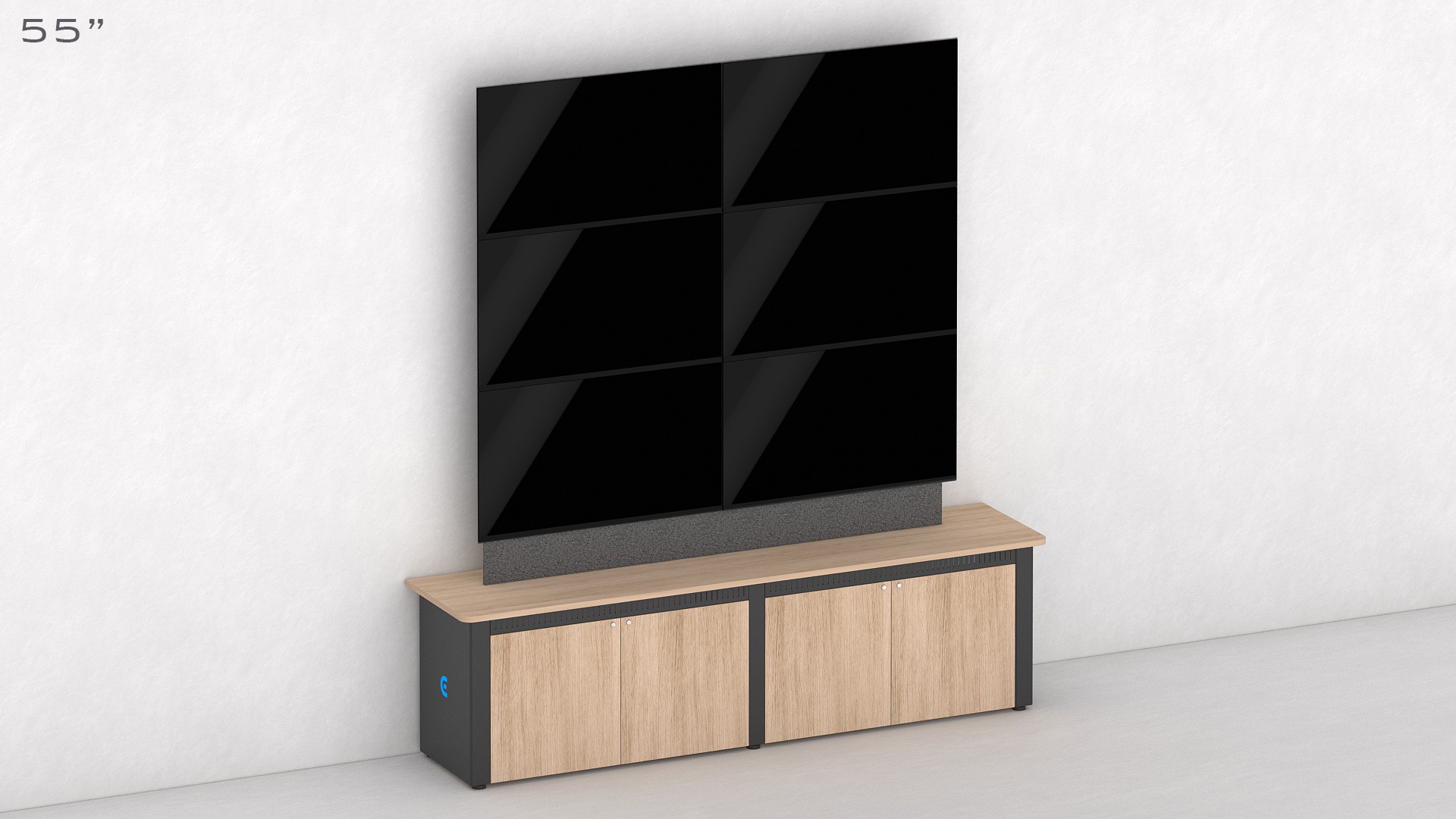 Triple Height Videowall Credenza 2x3