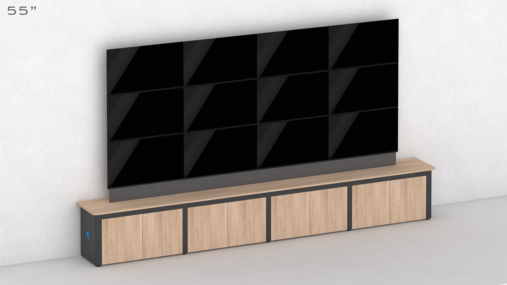 Triple Height Videowall Credenza 4x3