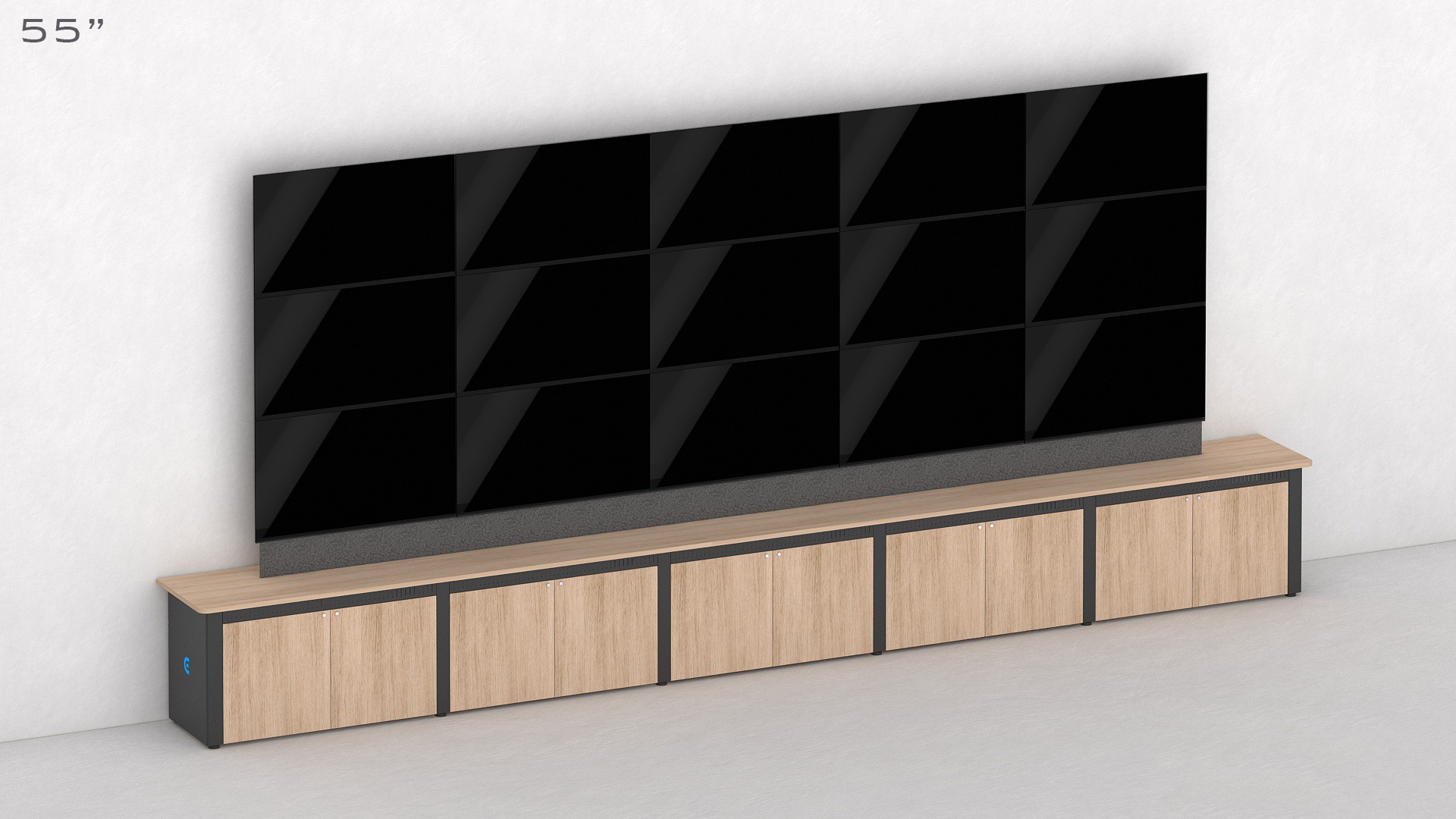 Triple Height Videowall Credenza 5x3