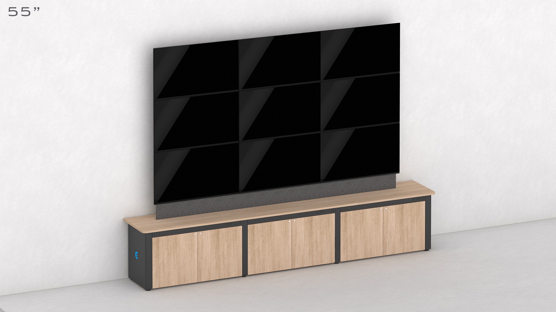 Triple Height Videowall Credenza