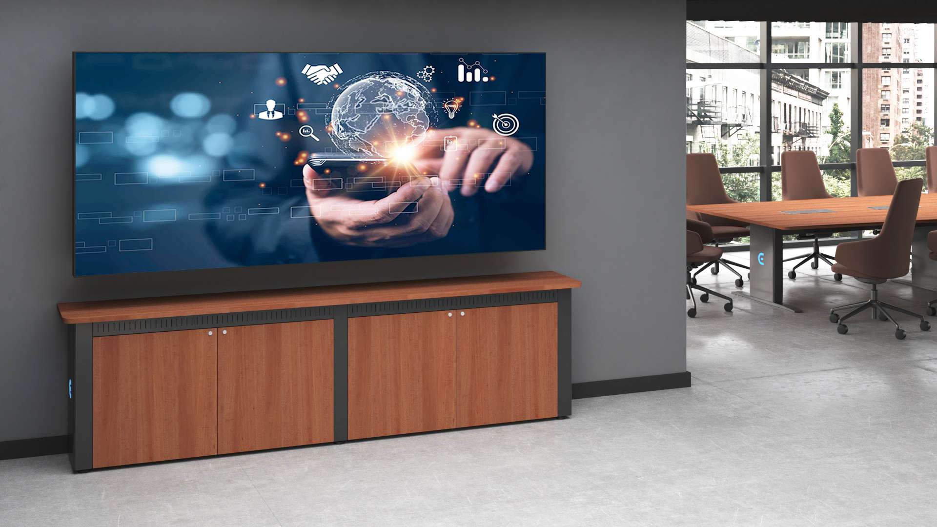 Display Support Credenza Hybrid Workplace