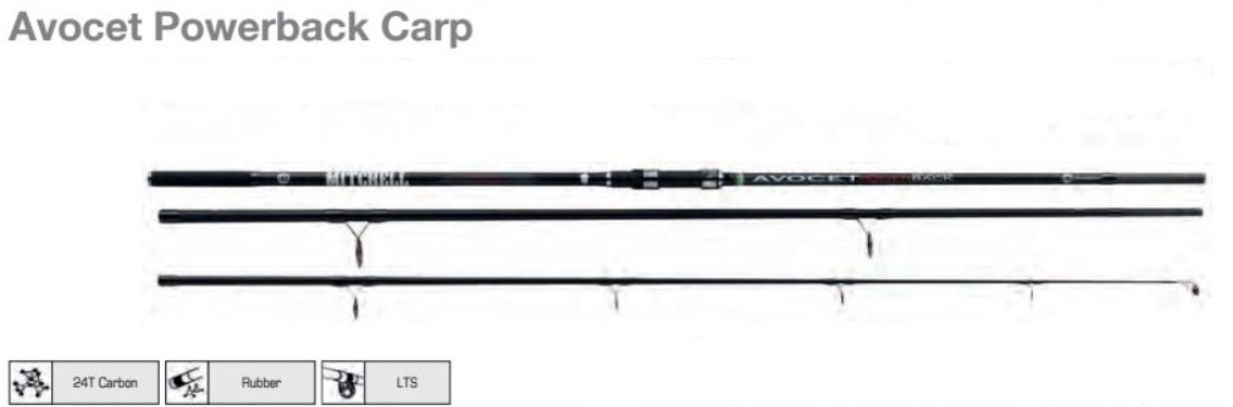 (DX)CAÑA MITCHELL AVOCET POWER BACK CARP 390 3LB (3 tramos) 3