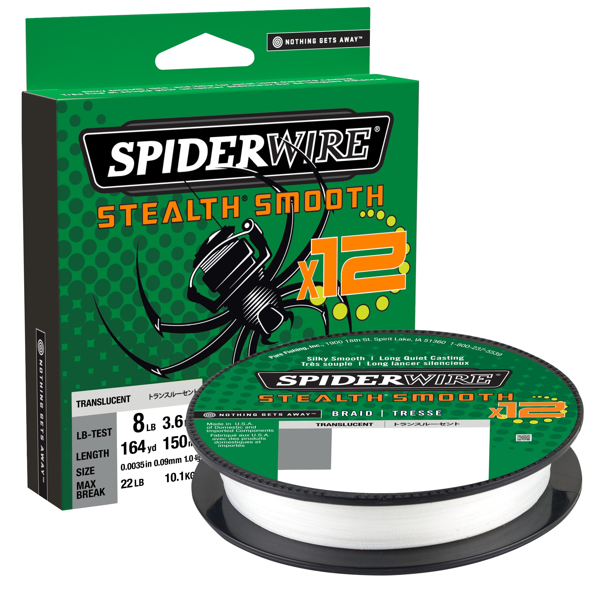 (DX)SPIDERWIRE STEALTH SMOOTH 12BR TRANSLUCENT 0,09mm 150m 7.5Kg 2