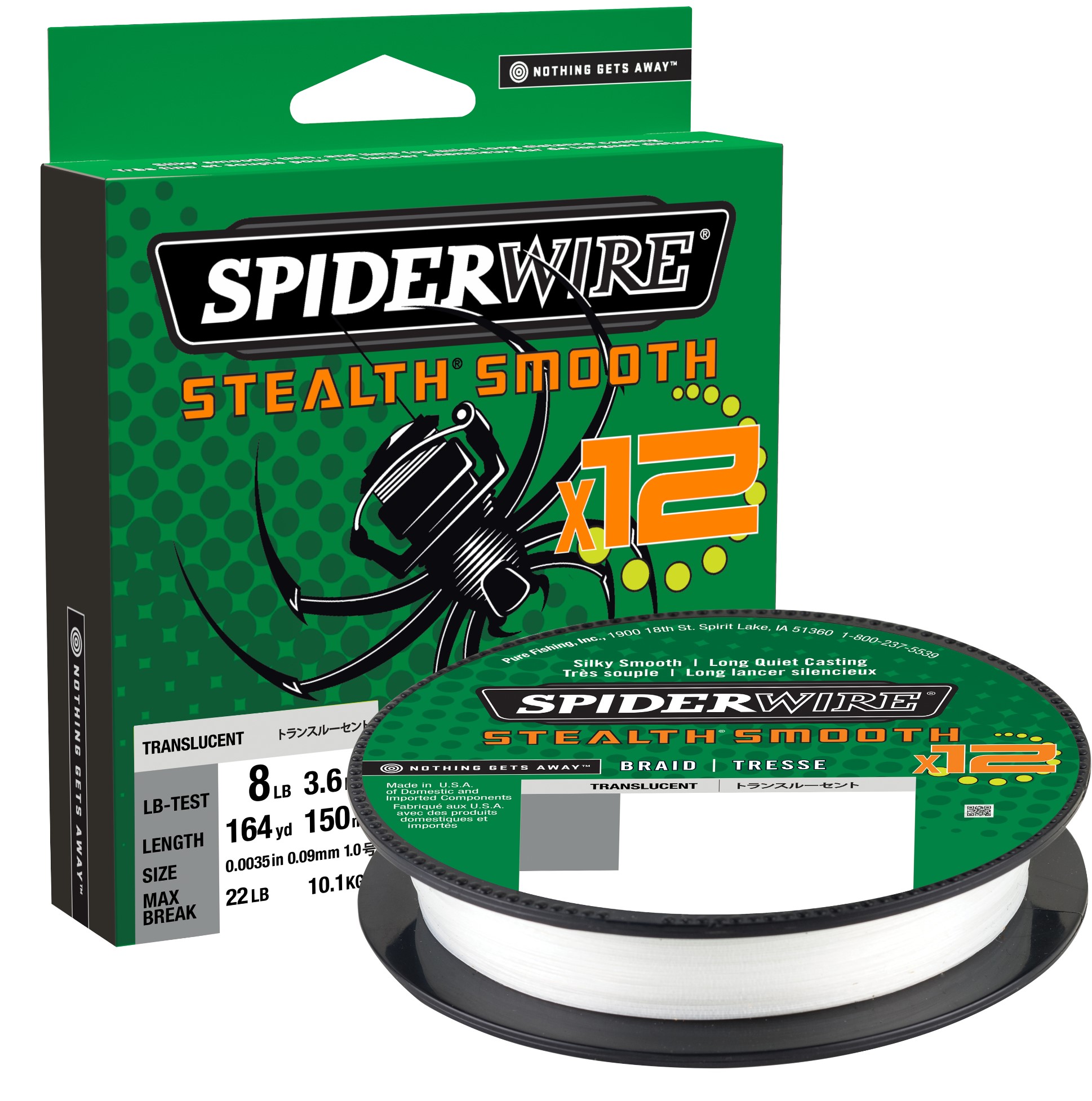 (DX)SPIDERWIRE STEALTH SMOOTH 12BR TRANSLUCENT 0,13mm 150m 11,20Kg 3