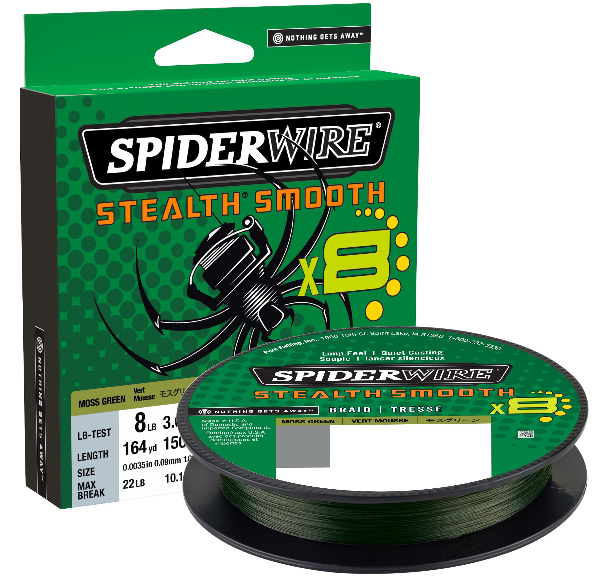 (DX)SPIDERWIRE STEALTH SMOOTH 8 MOSS GREEN 270M 0,39mm 46.3KG