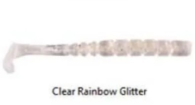 MUSTAD VINILO AJI PADDLE TAIL 50mm Clear Rainbow Glitter (12 unidades)