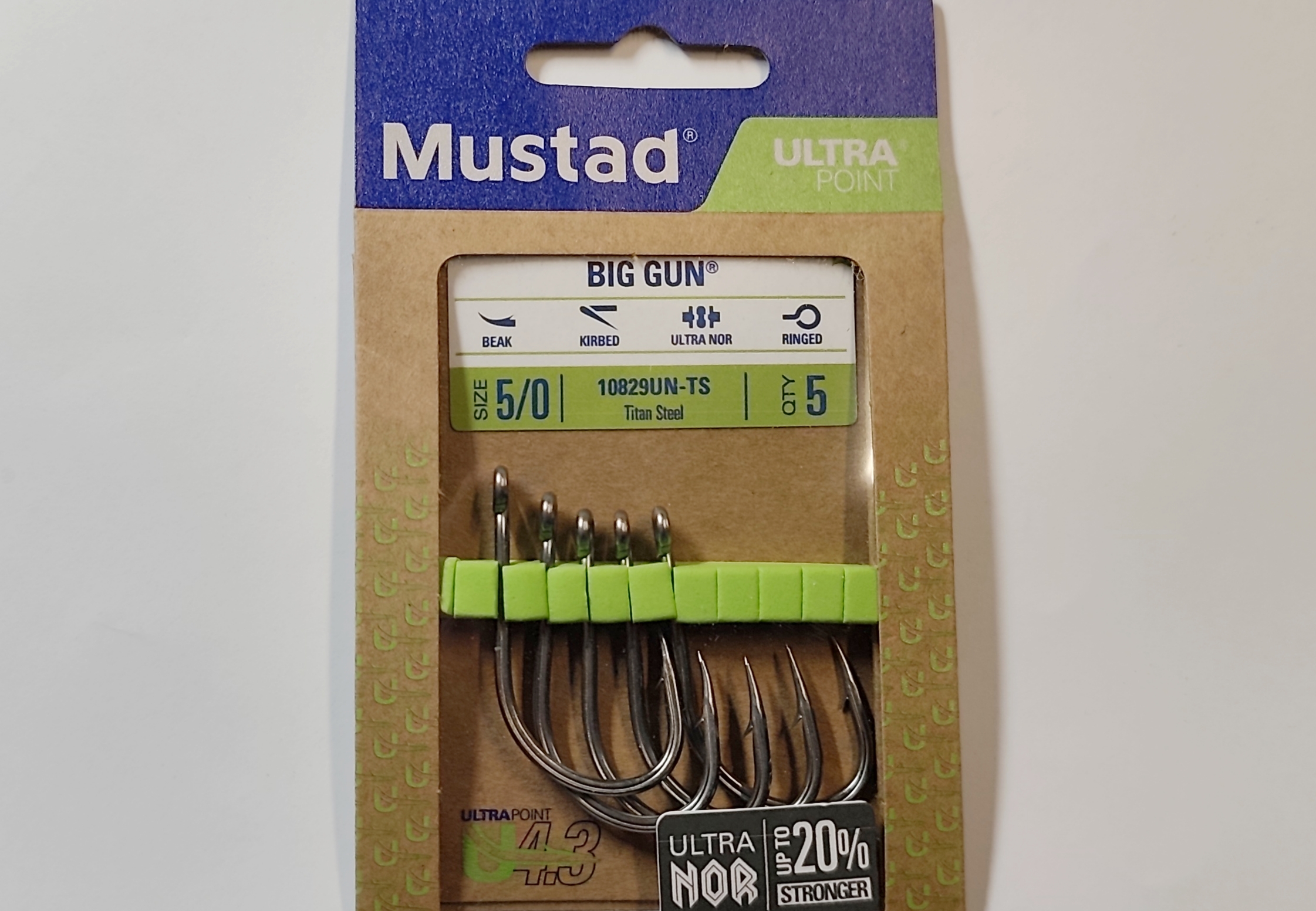 ANZUELO MUSTAD ULTRA BIG GUN 10829 UN-TS 5/0 (5 unidades)
