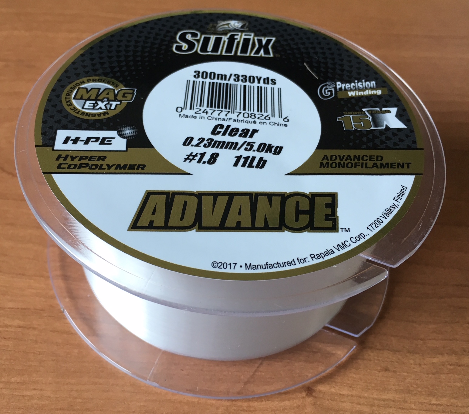 NYLON SUFIX ADVANCE CLEAR 300m 0,23mm 5,0 kg 3