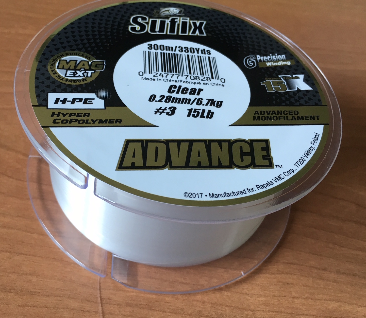 NYLON SUFIX ADVANCE CLEAR 300m 0,28 mm 6,70kg 3