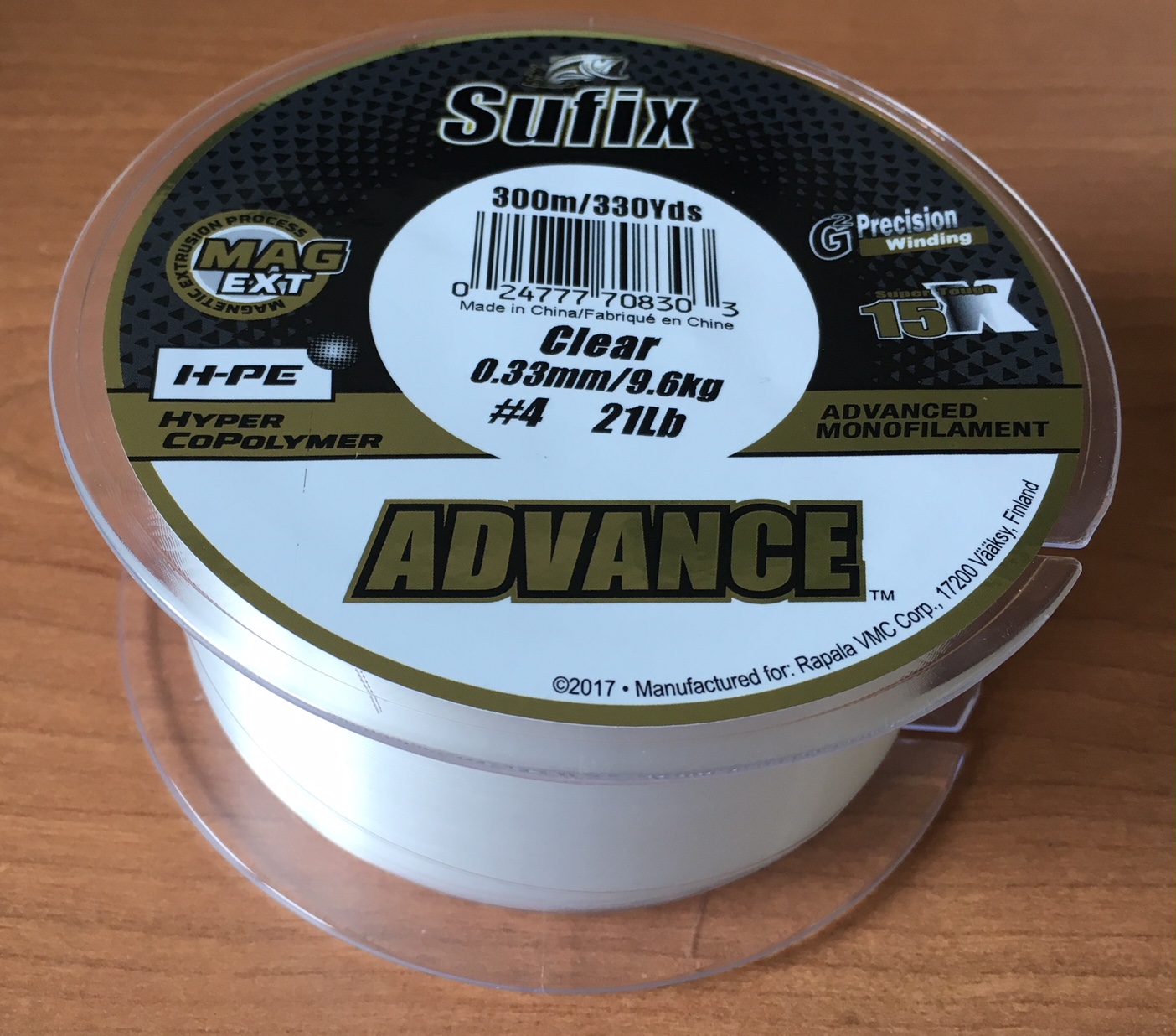 (DX)NYLON SUFIX ADVANCE CLEAR 300m 0,33 mm 9,6 kg 3