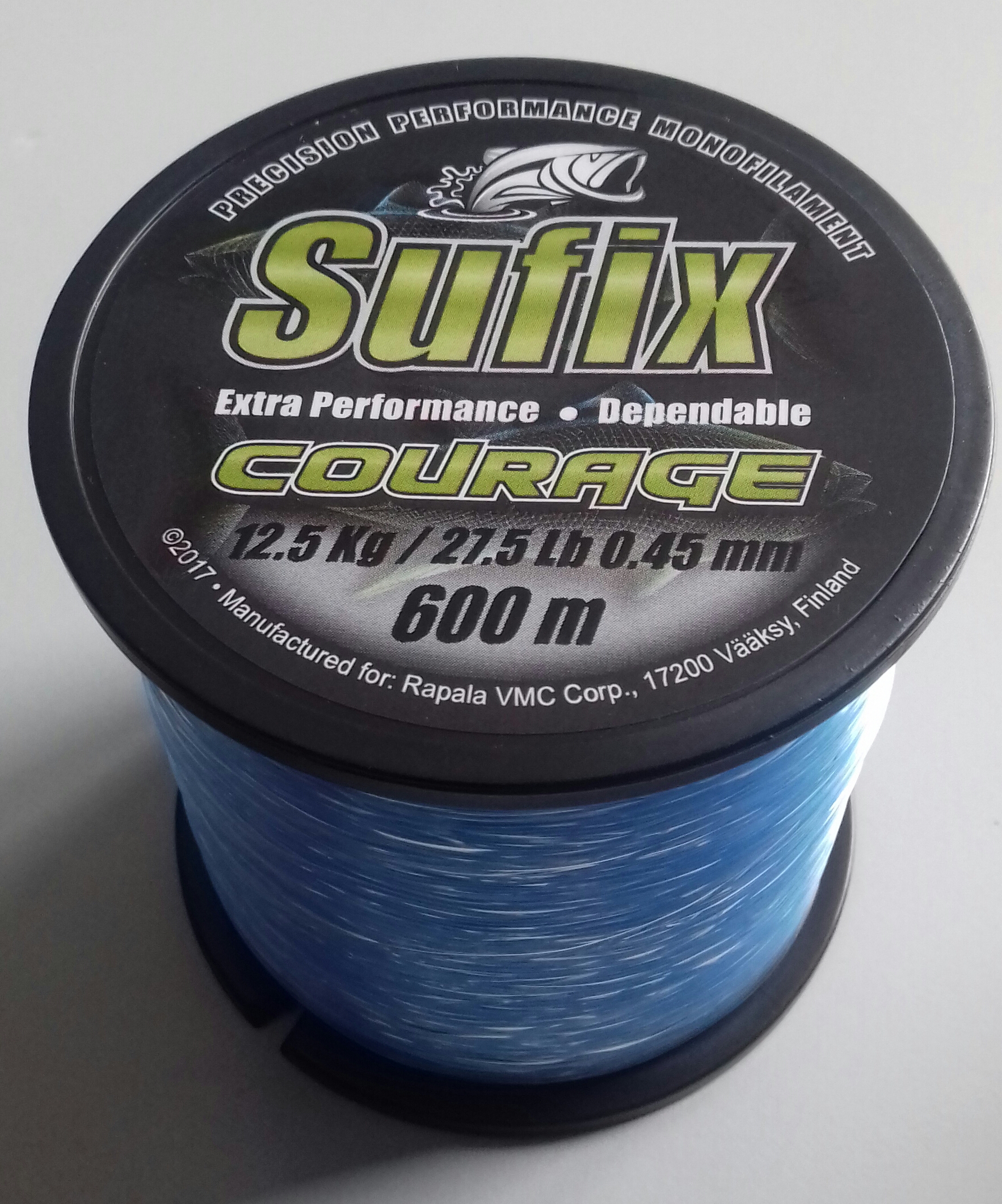 (DX)NYLON SUFIX COURAGE BLUE 600MT 0,45 mm 12,5kg 27.50LB 3