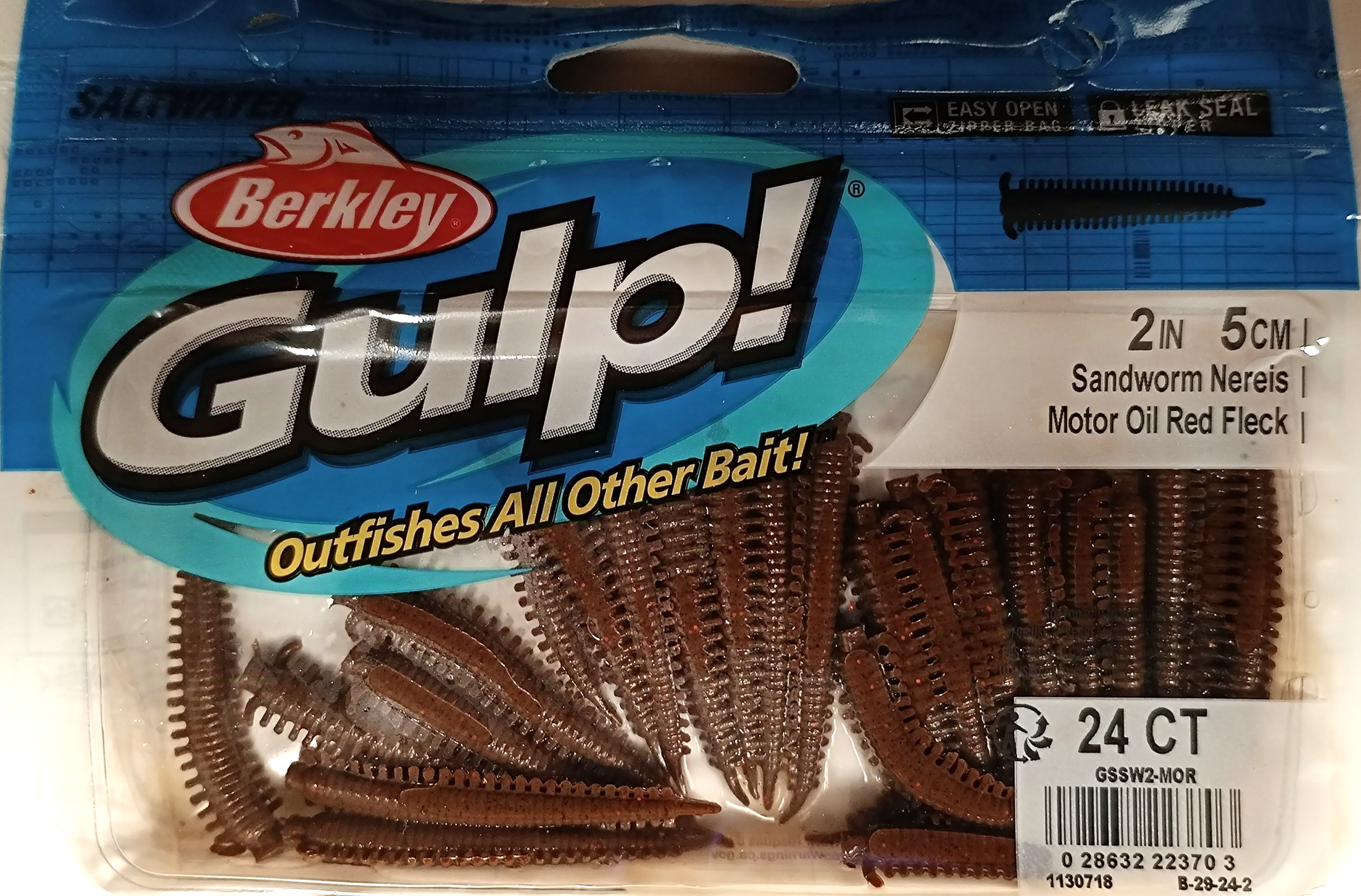 VINILO BERKLEY GULP SALTWATER SANDWORM 5cm (24 unidades) 2IN MTROILRD SB 3
