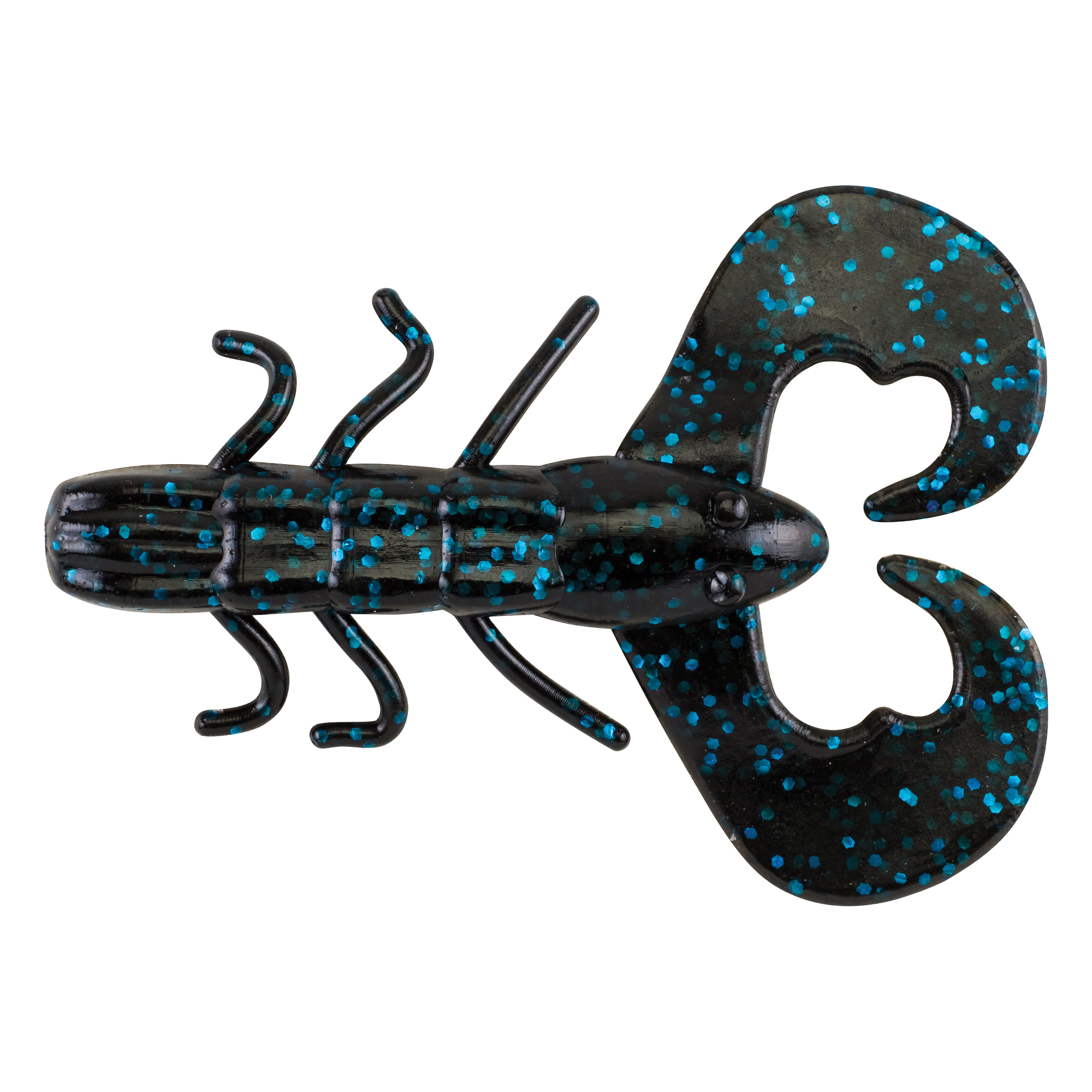 (DX)VINILO BERKLEY POWERBAIT CHIGGER BUG 7,5CM BLACK BLUE FLECK (10 unidade
