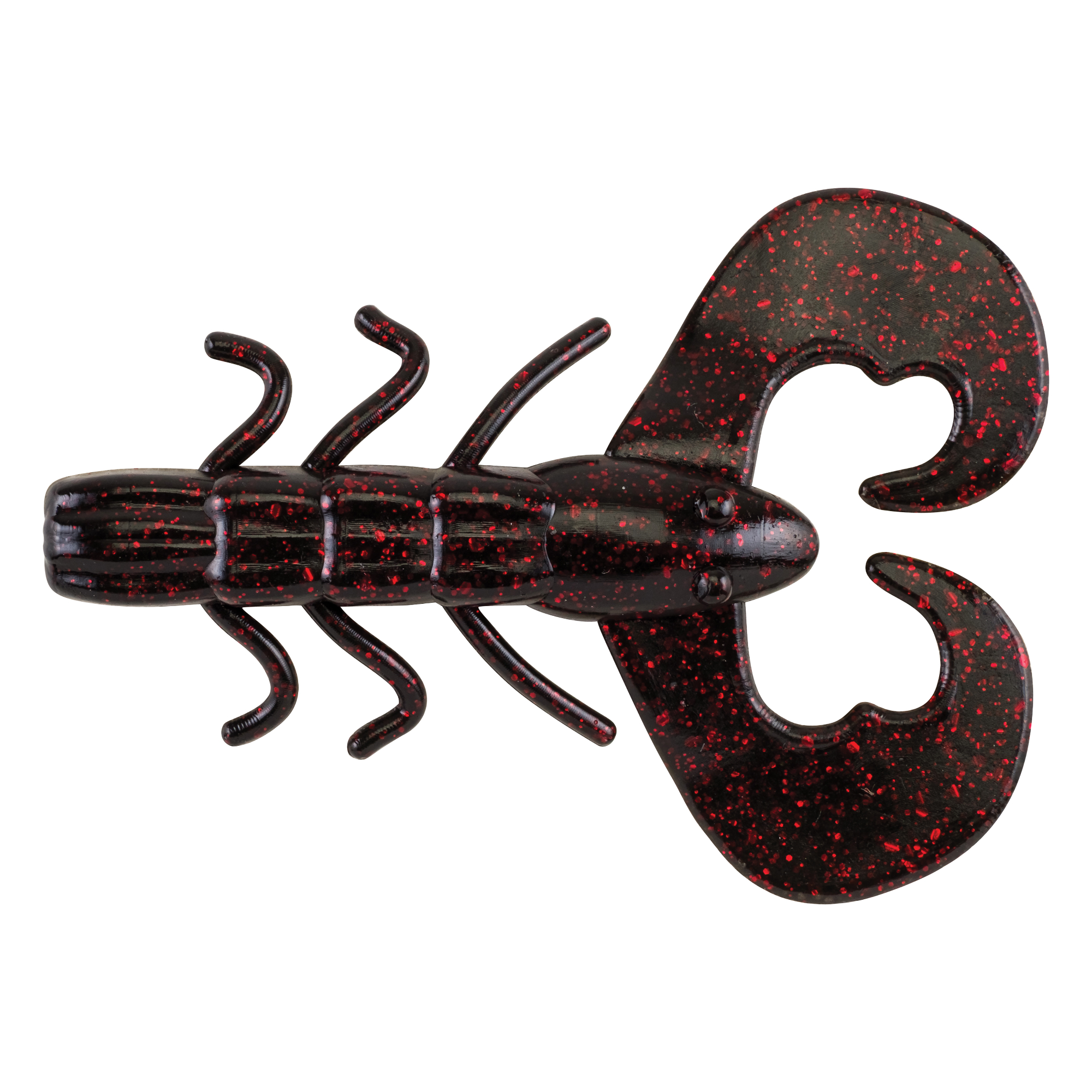 (DX)VINILO BERKLEY POWERBAIT CHIGGER BUG 7,5CM BLACK RED FLECK (10 unidades 3