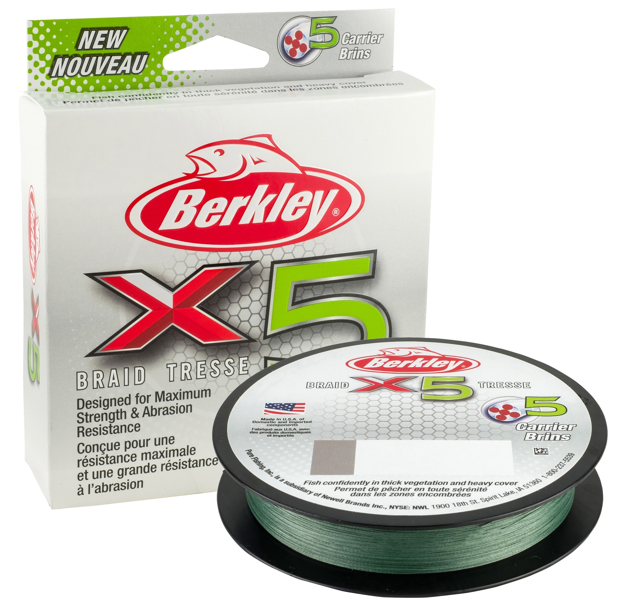 BERKLEY X5 BRAID 150M LOW VIS GREEN 0,10mm 9kg 2