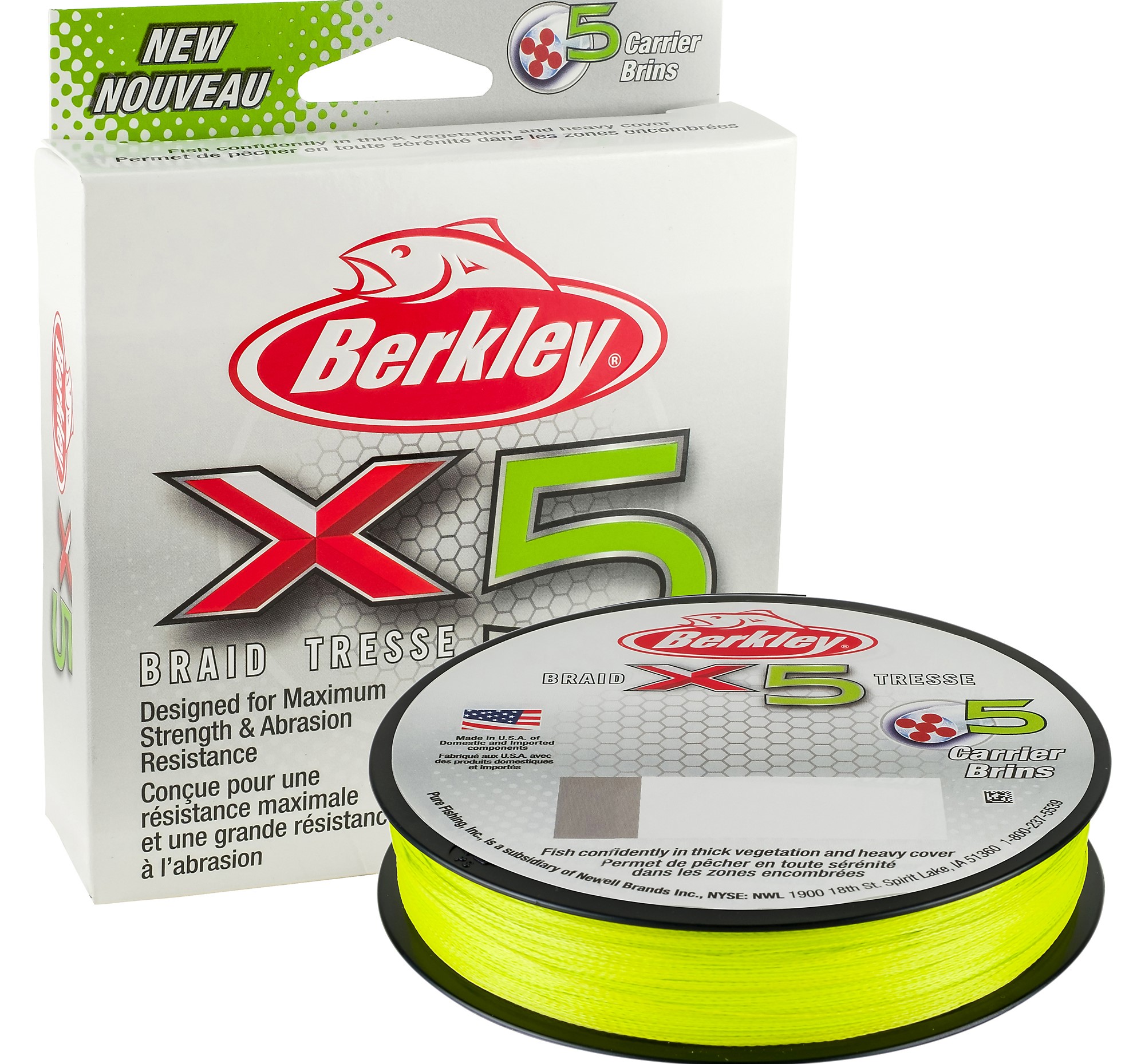 (DX)BERKLEY X5 BRAID 300M FLAME GREEN 0,12mm 12.1KG