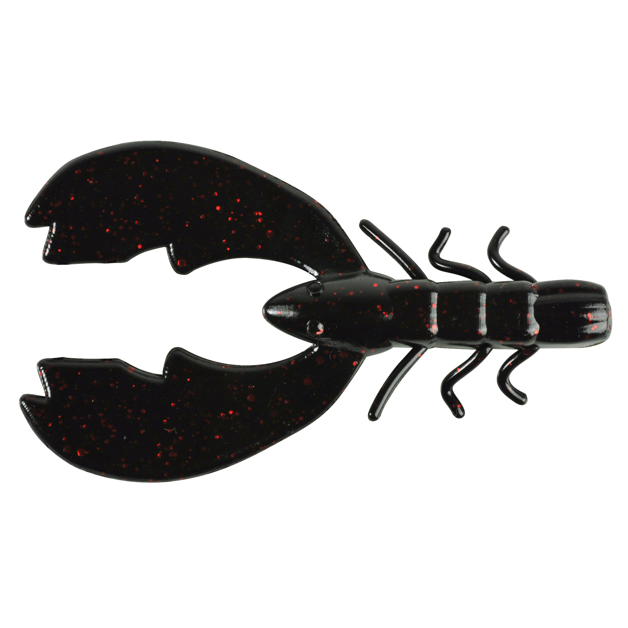 (DX)VINILO BERKLEY POWERBAIT CHIGGER CRAW 8CM BLACK RED FLECK (10 unidade 3