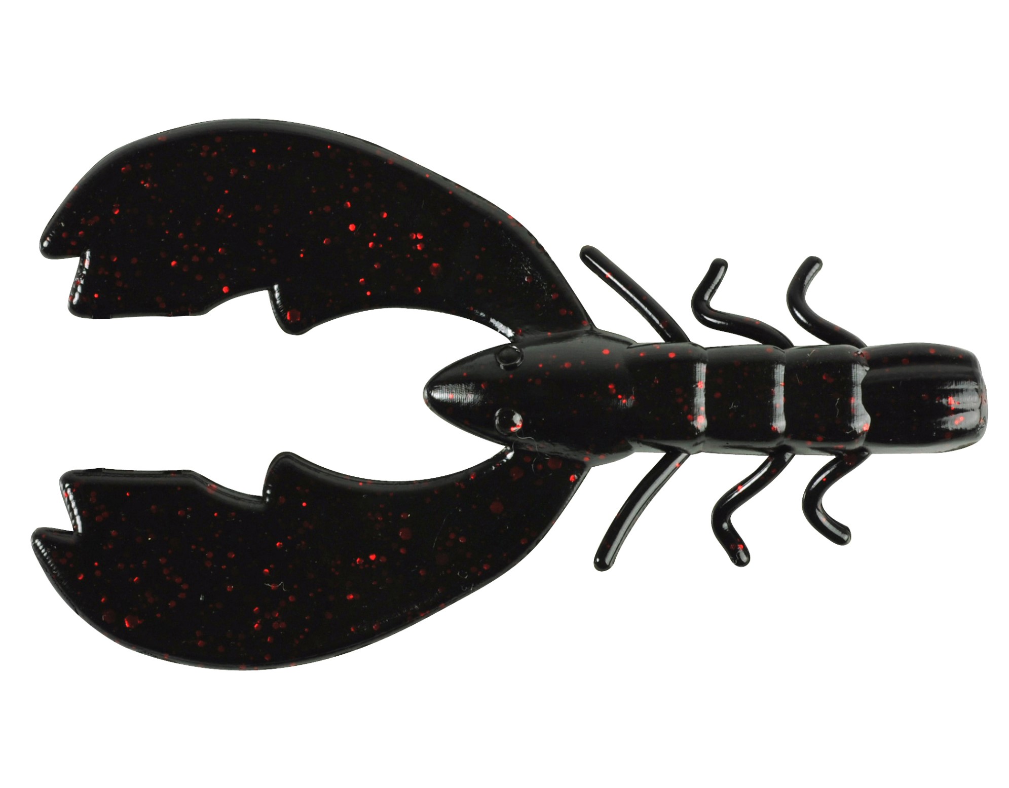 (DX)VINILO BERKLEY POWERBAIT CHIGGER CRAW 10cm BLACK RED FLECK (9 unidades) 2