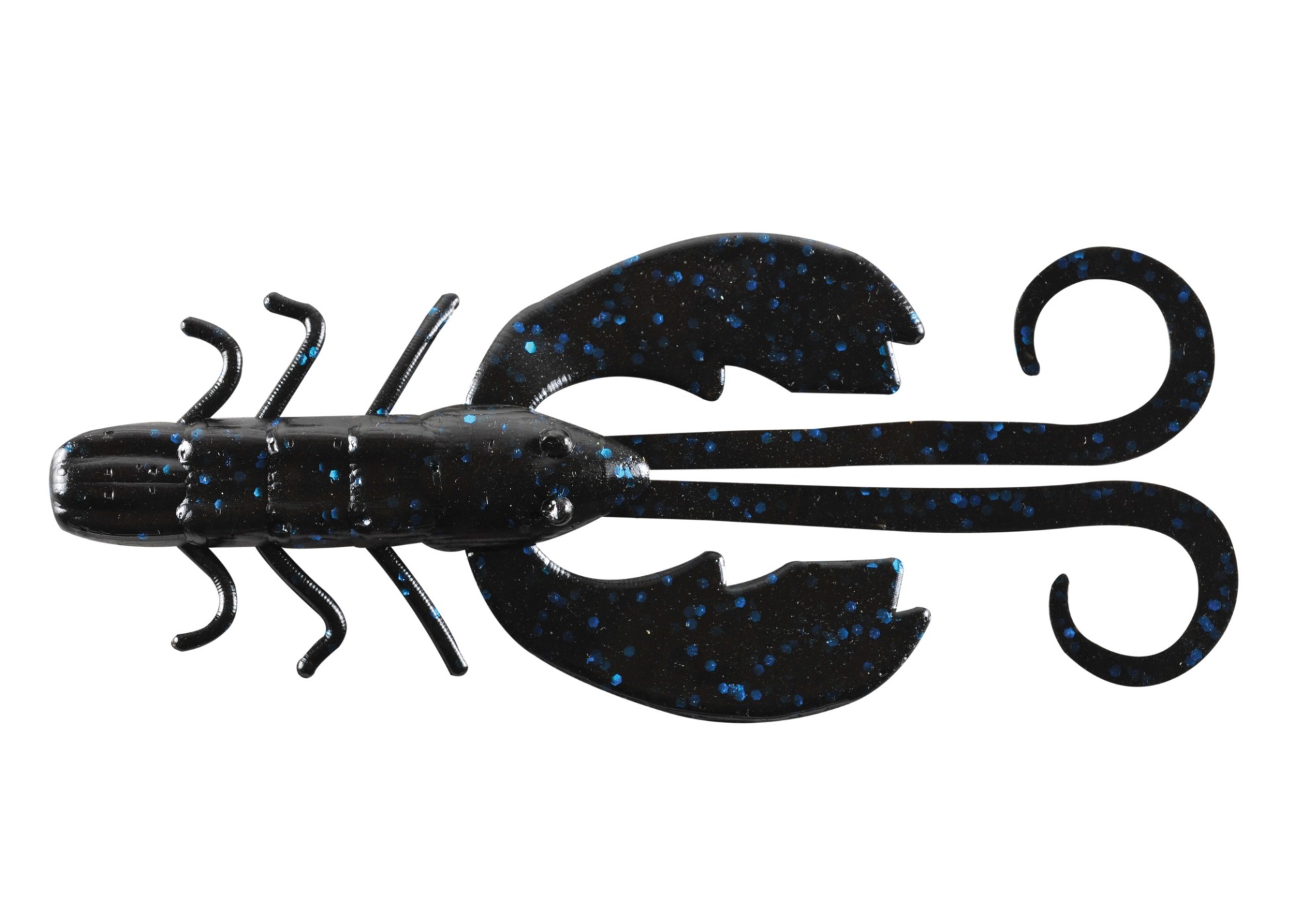 (DX)BERKLEY POWERBAIT CRAZY LEGS CHIGGER CRAW 10CM BLACK BLUE FLECK (8un)