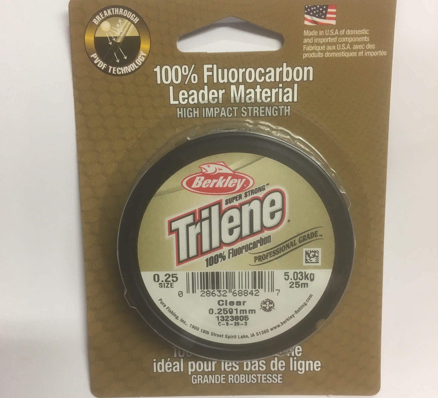 TRILENE 100% FLUOROCARBON 25M CLEAR 0,25mm 5.03KG 2