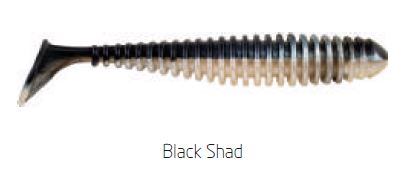 (DX)VINILO BERKLEY POWERBAIT POWERSWIMMER 7CM BLACK SHAD (8 unidades)