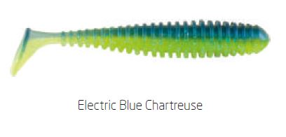 (DX)VINILO BERKLEY POWERBAIT POWERSWIMMER 7CM ELECTRIC BLUE CHARTREUSE (8 u