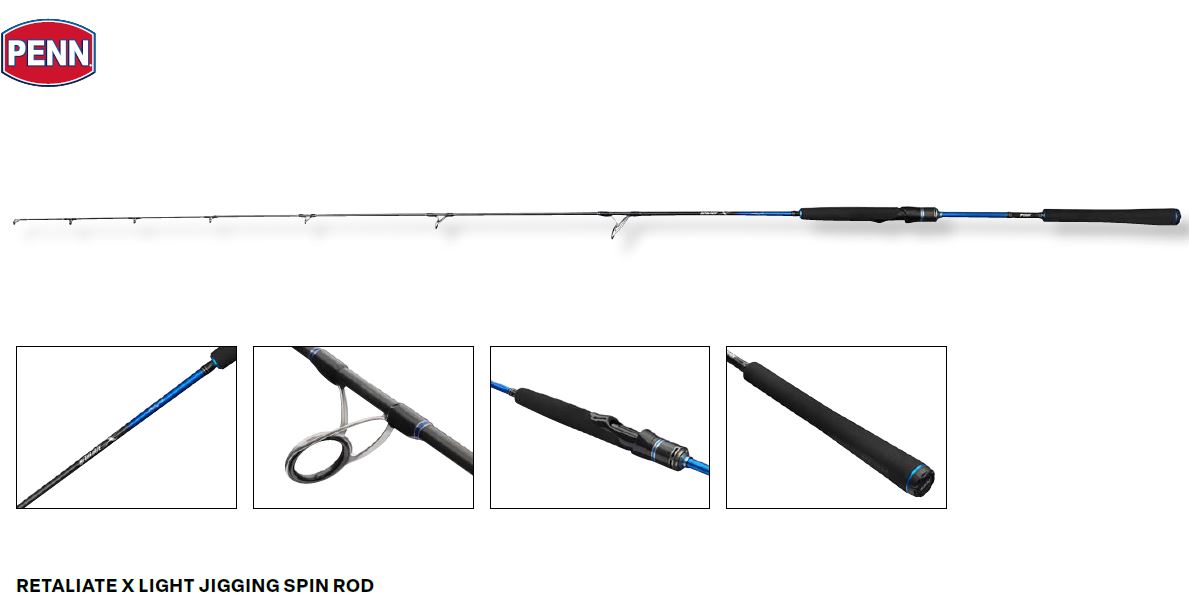 CAÑA PENN RETALIATE X LIGHT JIGGING 6FT2 188 120g 1p1 SPIN 2