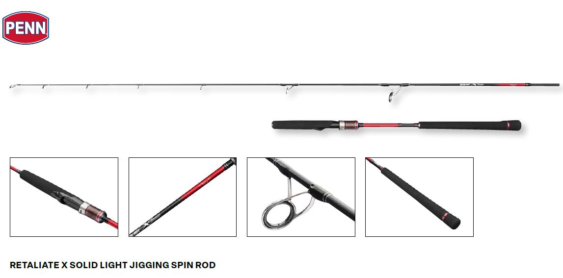 CAÑA PENN RETALIATE X SOLID LIGHT JIGGING 6FT2 188 120G 1p1 SPIN 2