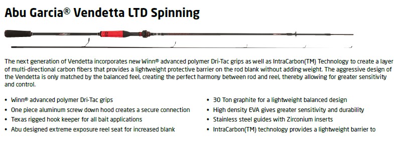 (DX)CAÑA ABU GARCIA VENDETTA SPINNING WG 802MH 30-60g Spin (240)