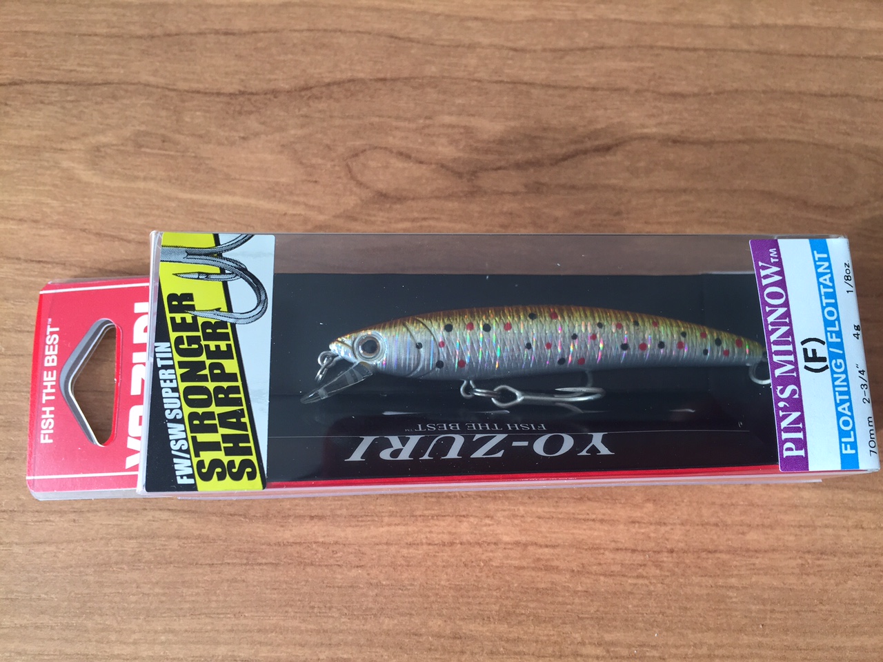 (DX)YO-ZURI PINS MINNOW HOLO 70F F1015-BWTR 2