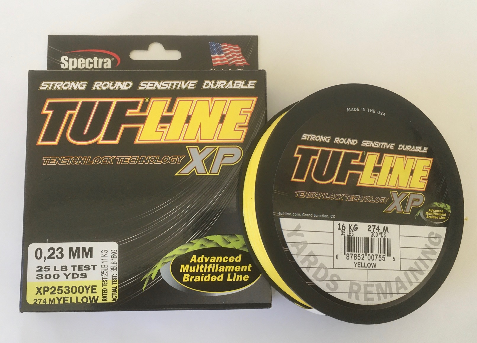 (DX)TUFLINE XP 0.23mm 274m YELLOW 25LB 3
