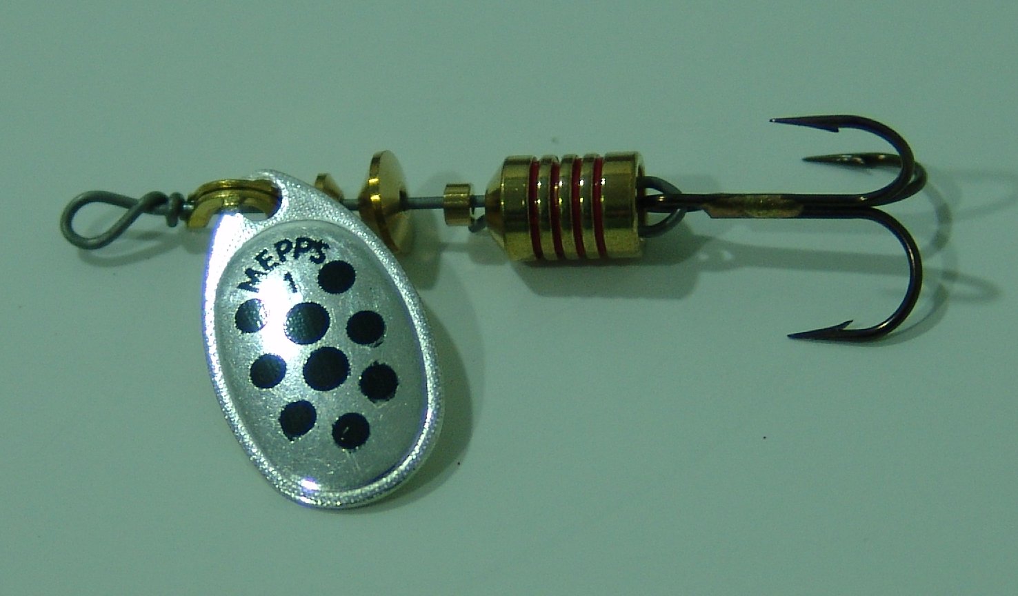 CUCHARILLA MEPPS AGLIA 1 PLATA PUNTOS NEGROS 2