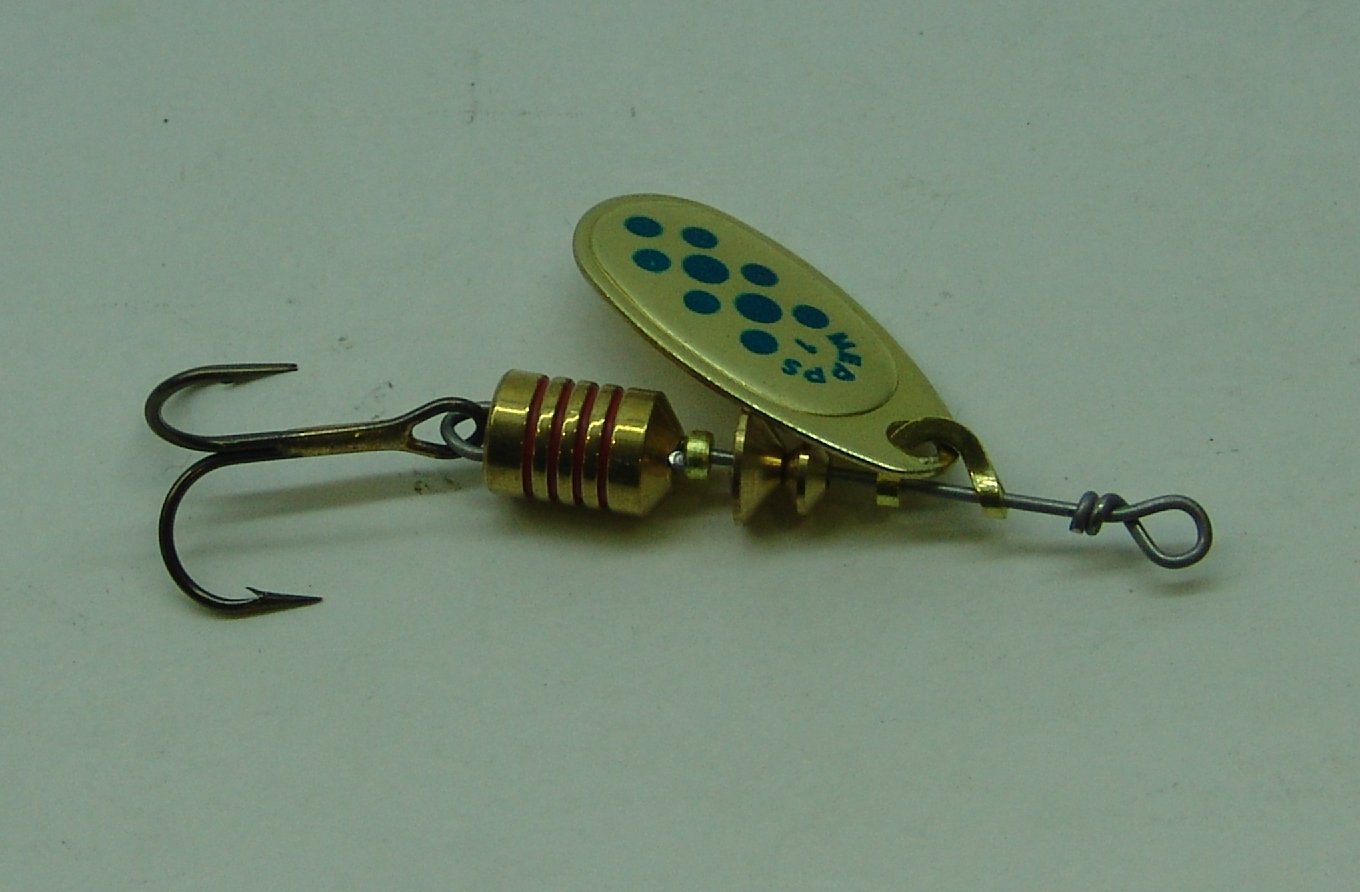 CUCHARILLA MEPPS COMET 1 ORO PUNTOS  AZULES 3