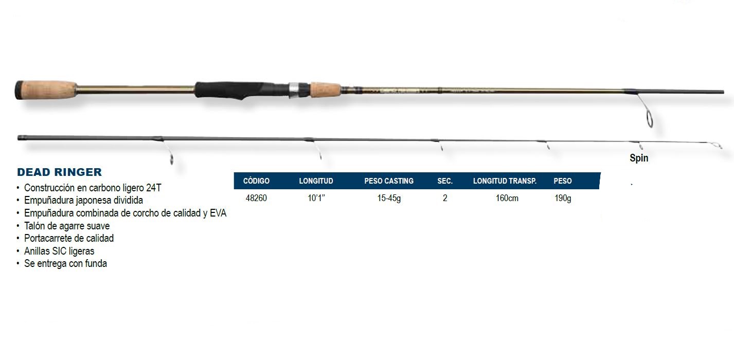 CAÑA OKUMA DEAD RINGER 300CM 15-45G SPIN