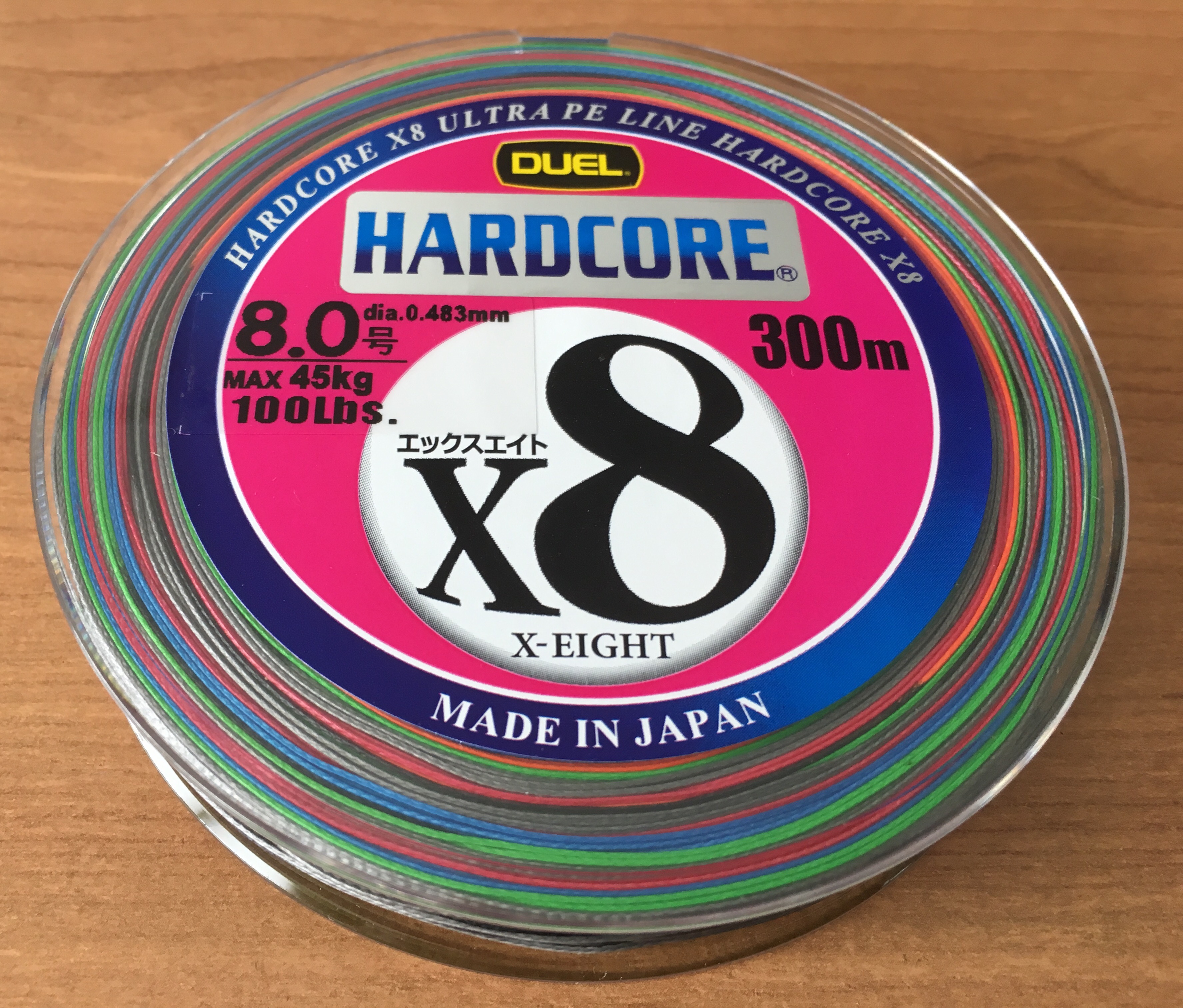 (DX)DUEL HARDCORE x8 H3272 300m 5colores 0.483 mm 100Lb (multicolor)
