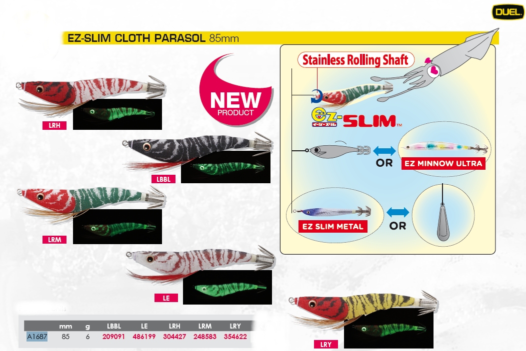 (DX)DUEL EZ-SLIM CLOTH PARASOL 85mm A1687-LRM
