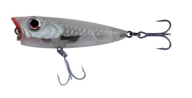 (DX)SAVAGE GEAR WOBLER 3D MINNOW POP WALKER 4,3CM 3G F WHITE FLASH