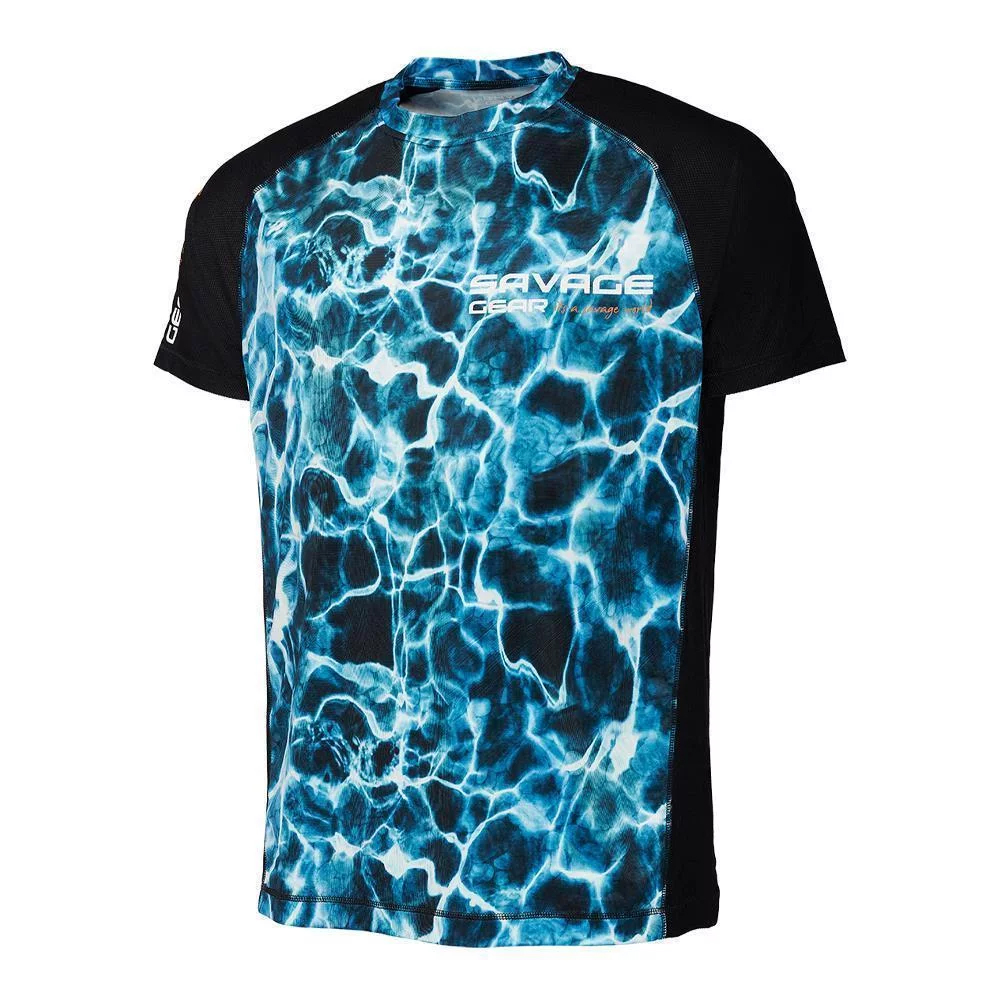 (OF)SAVAGE GEAR CAMISETA TECNICA MARINE UV T-SHIRT L SEA BLUE