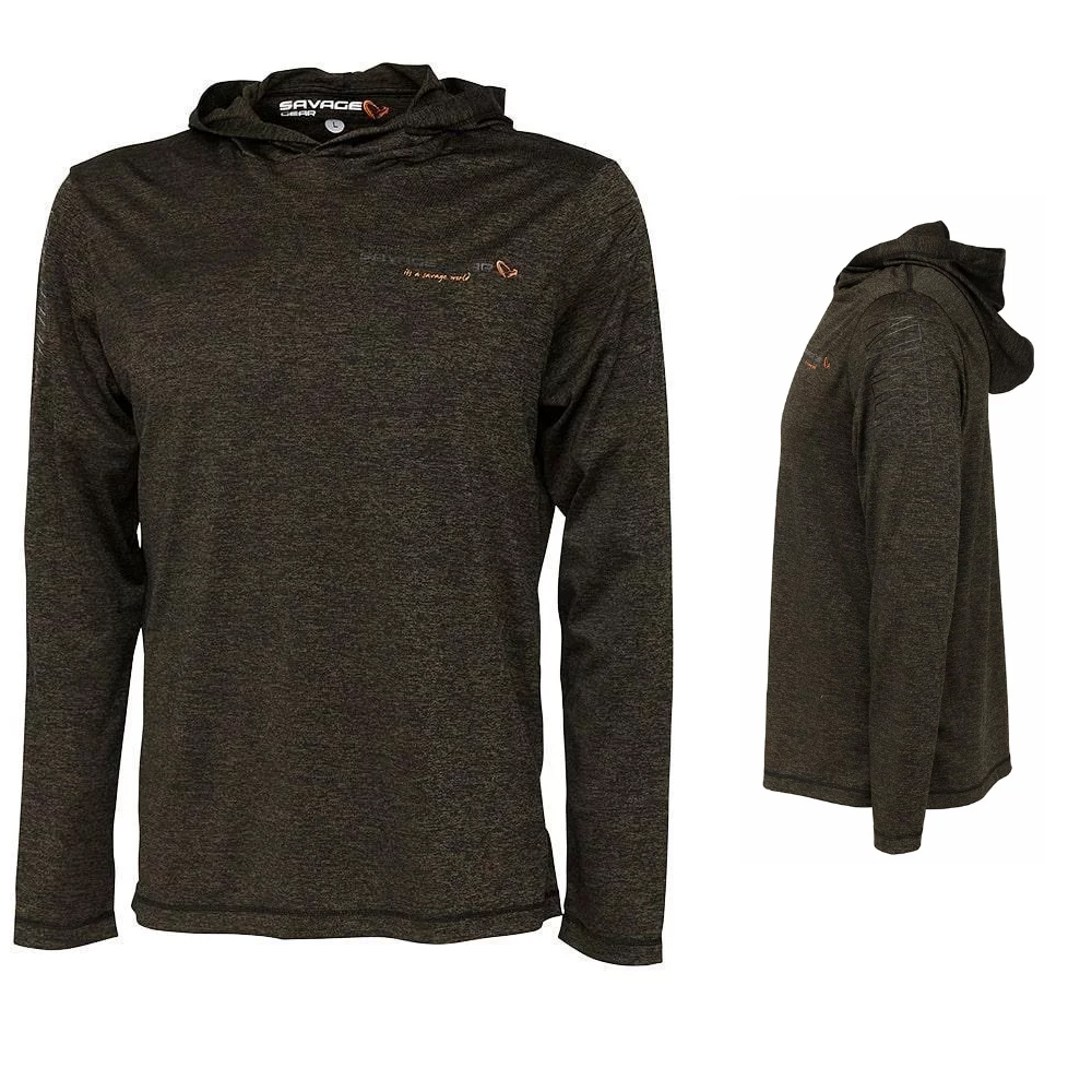 SAVAGE GEAR SUDADERA CON CAPUCHA FIGHTER STRETCH HOODIE XXL BURNT OLIVE MEL
