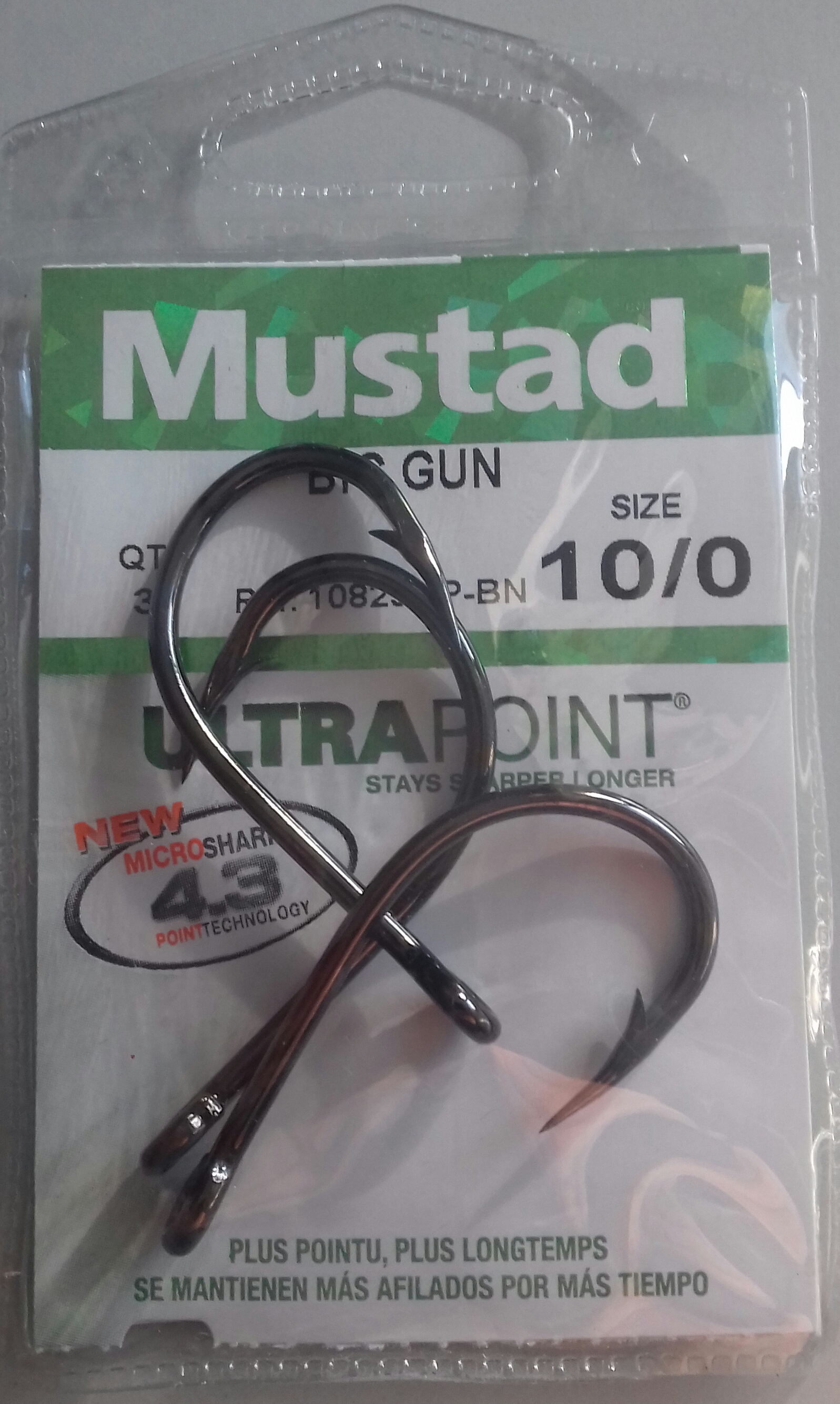 ANZUELO MUSTAD ULTRA BIG GUN 10829 NP-BN 10/0 (3 unidades)