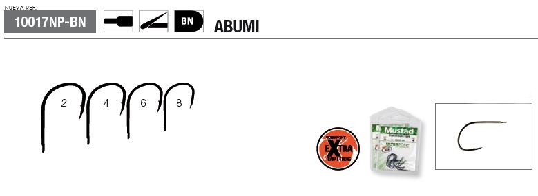 (DX)ANZUELO MUSTAD ULTRA ABUMI 10017NP-BN 8 (10 un.) 2