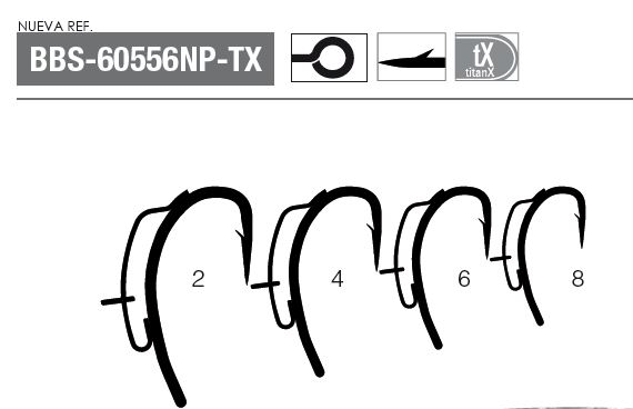 (DX)ANZUELO MUSTAD D-RIG BBS-60556NP-TX 2 (5 unidades)