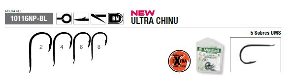 (DX)ANZUELO MUSTAD CHINU 10116NP-BL 6 (10unidades)